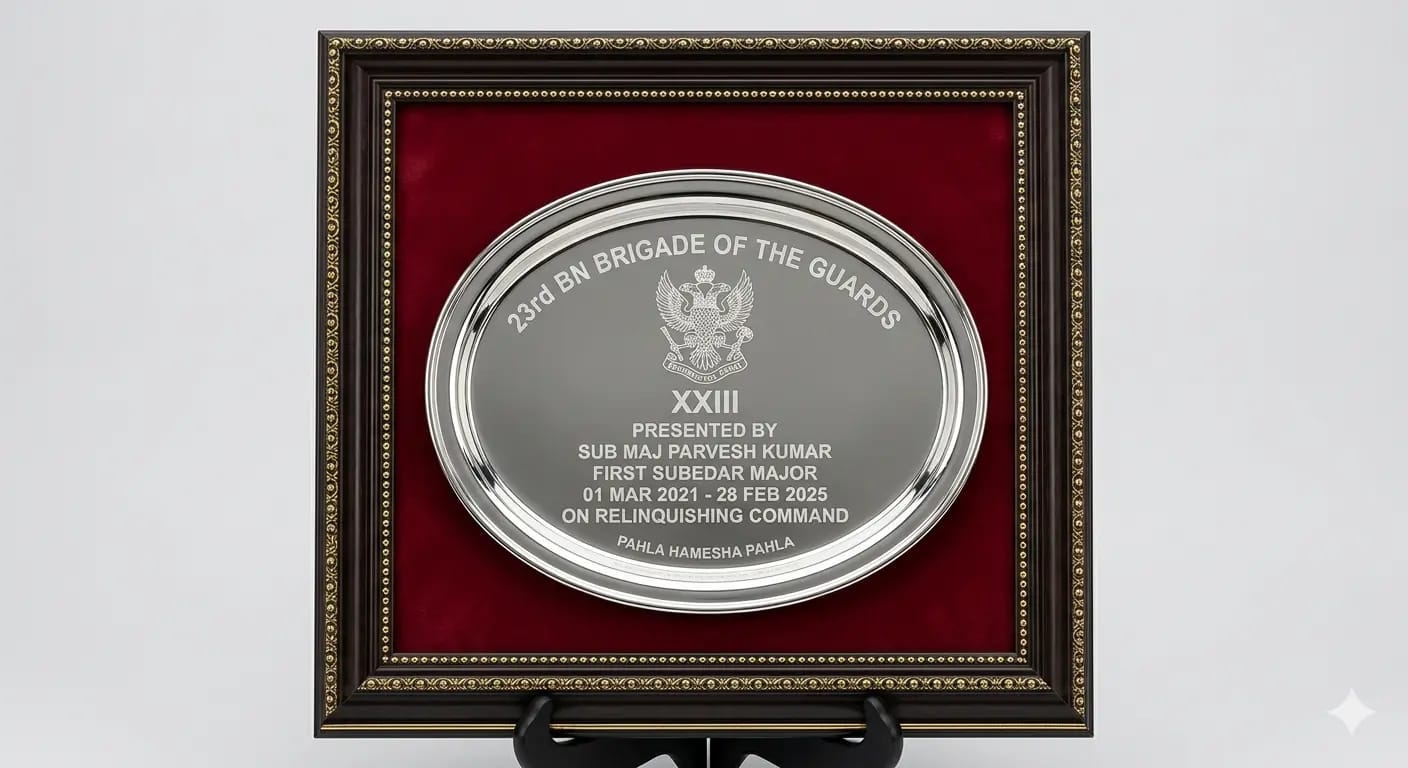 Brigade of the Guards Framed Silver Plate